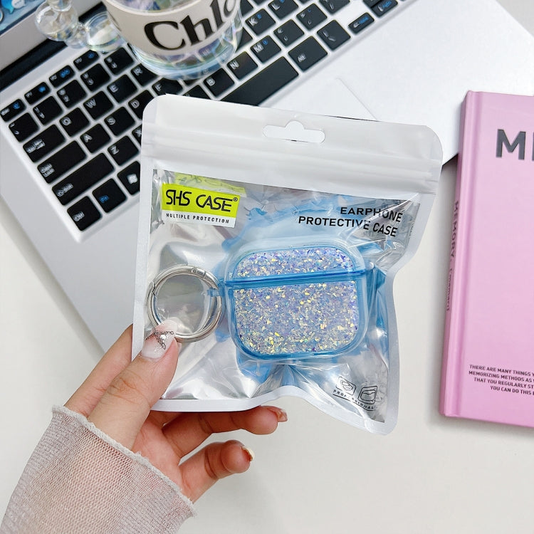 For AirPods Pro Flash Diamond Epoxy Bluetooth Earphone Protective Case(Blue) - For AirPods Pro by PMC Jewellery | Online Shopping South Africa | PMC Jewellery | Buy Now Pay Later Mobicred