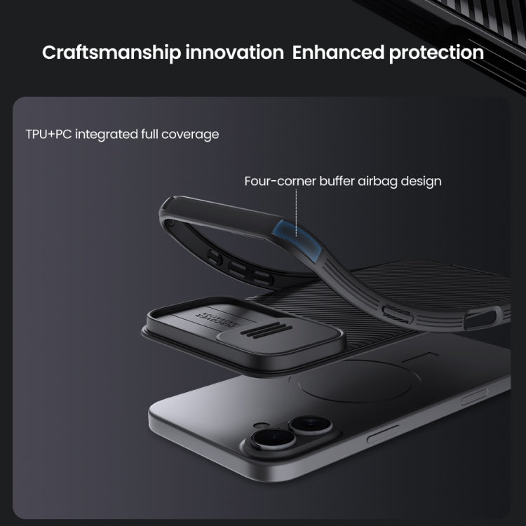 For iPhone 16 NILLKIN CamShield Pro PC Phone Case(Black) - iPhone 16 Cases by NILLKIN | Online Shopping South Africa | PMC Jewellery | Buy Now Pay Later Mobicred