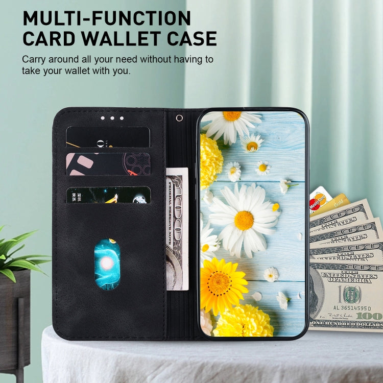 For Google Pixel 9 Pro Lily Embossed Leather Phone Case(Black) - Google Cases by PMC TechLife | Online Shopping South Africa | PMC TechLife | Buy Now Pay Later Mobicred