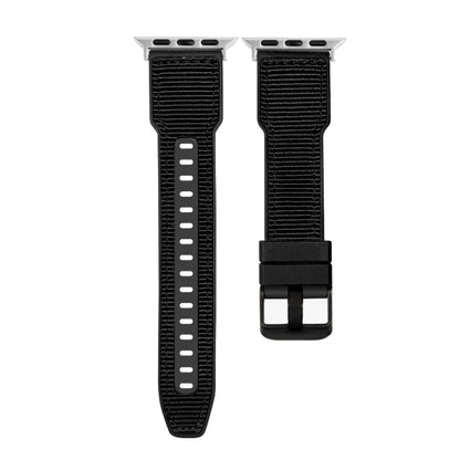 For Apple Watch Ultra 49mm Hybrid Braid Nylon Silicone Watch Band(Black) - Watch Bands by PMC Jewellery | Online Shopping South Africa | PMC Jewellery | Buy Now Pay Later Mobicred