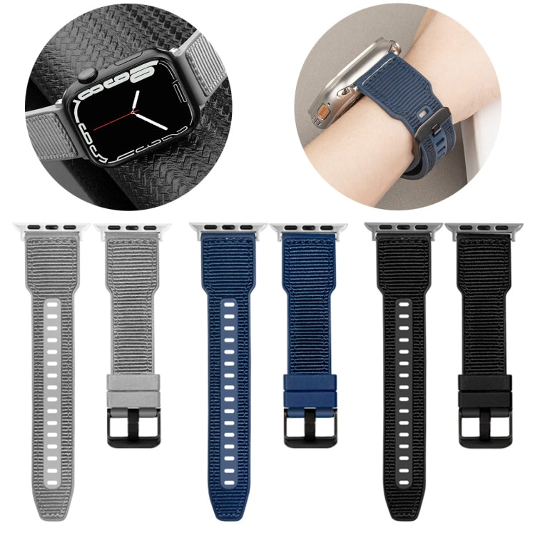 For Apple Watch SE 2023 40mm Hybrid Braid Nylon Silicone Watch Band(Grey) - Watch Bands by PMC TechLife | Online Shopping South Africa | PMC TechLife