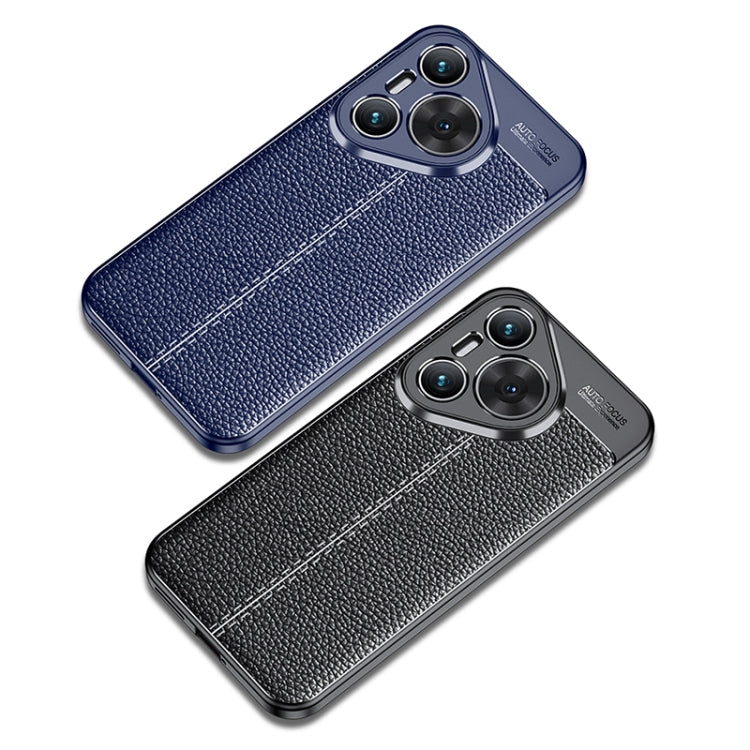 For Huawei Pura 70 Pro / 70 Pro+ Litchi Texture TPU Shockproof Phone Case(Blue) - Huawei Cases by PMC Jewellery | Online Shopping South Africa | PMC Jewellery | Buy Now Pay Later Mobicred