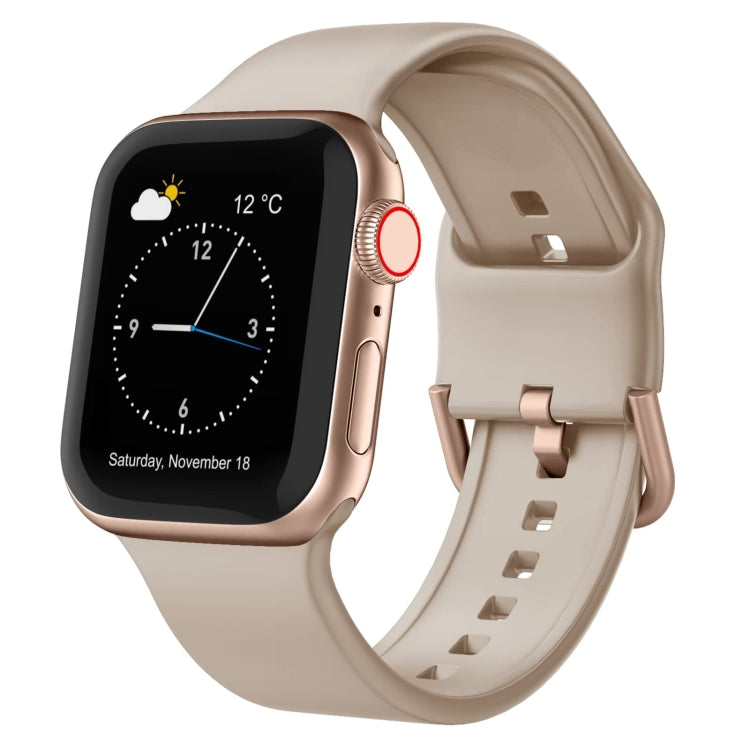 For Apple Watch SE 40mm Pin Buckle Silicone Watch Band(Milk Tea) - free shipping - PMC TechLife - Order now!
