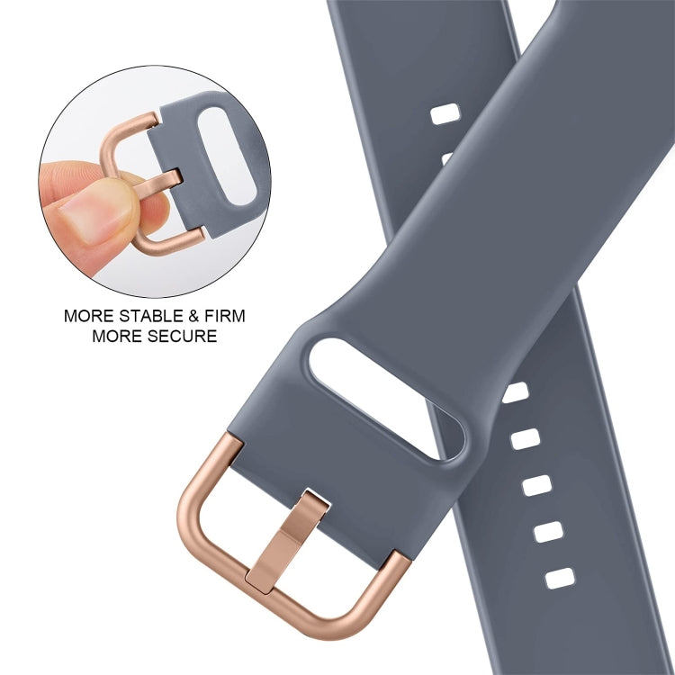 For Apple Watch SE 44mm Pin Buckle Silicone Watch Band(Blue Grey) - free shipping - PMC TechLife - Order now!