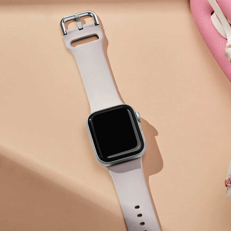 For Apple Watch SE 44mm Pin Buckle Silicone Watch Band(Starlight) - free shipping - PMC TechLife - Order now!