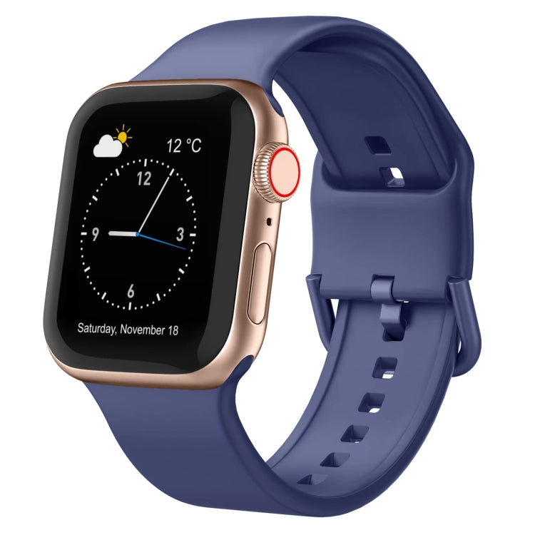 For Apple Watch SE 44mm Pin Buckle Silicone Watch Band(Violet Gray) - free shipping - PMC TechLife - Order now!