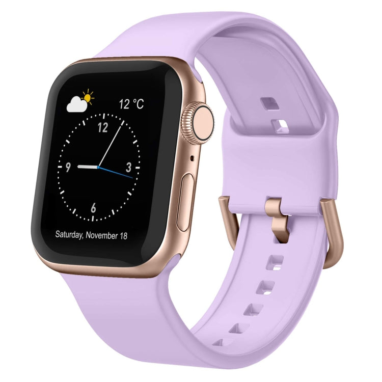 For Apple Watch SE 44mm Pin Buckle Silicone Watch Band(Lavender) - free shipping - PMC TechLife - Order now!