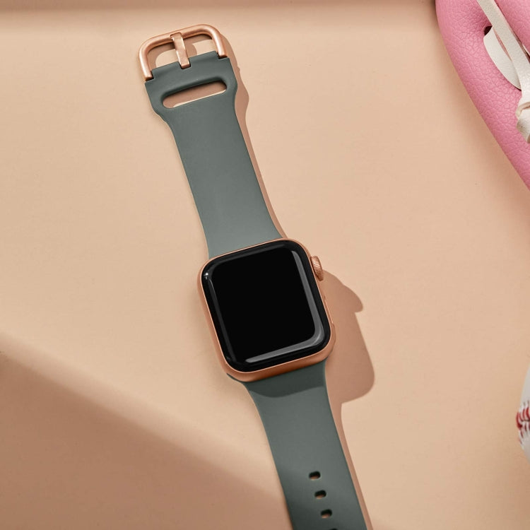 For Apple Watch Series 4 44mm Pin Buckle Silicone Watch Band(Olive) - free shipping - PMC TechLife - Order now!