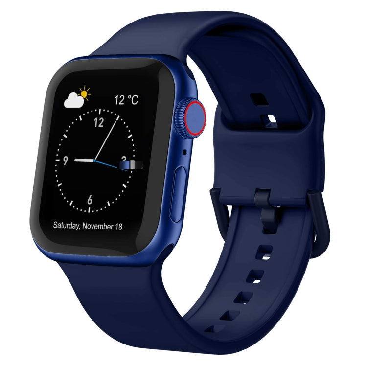 For Apple Watch 42mm Pin Buckle Silicone Watch Band(Midnight Blue) - free shipping - PMC TechLife - Order now!