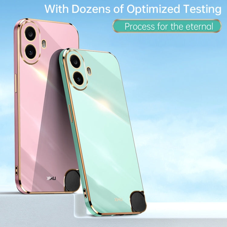 For Nothing CMF Phone 1 XINLI Straight Edge 6D Electroplate TPU Phone Case(Black) - Nothing Cases by XINLI | Online Shopping South Africa | PMC Jewellery | Buy Now Pay Later Mobicred