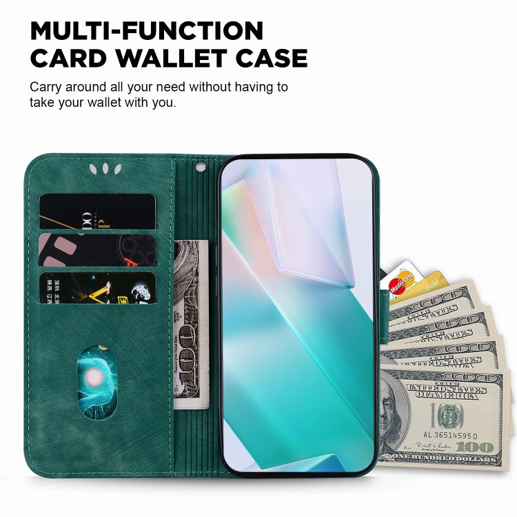 For iPhone 16e Little Tiger Embossed Leather Phone Case(Green) - iPhone 16e Cases by PMC TechLife | Online Shopping South Africa | PMC TechLife | Buy Now Pay Later Mobicred