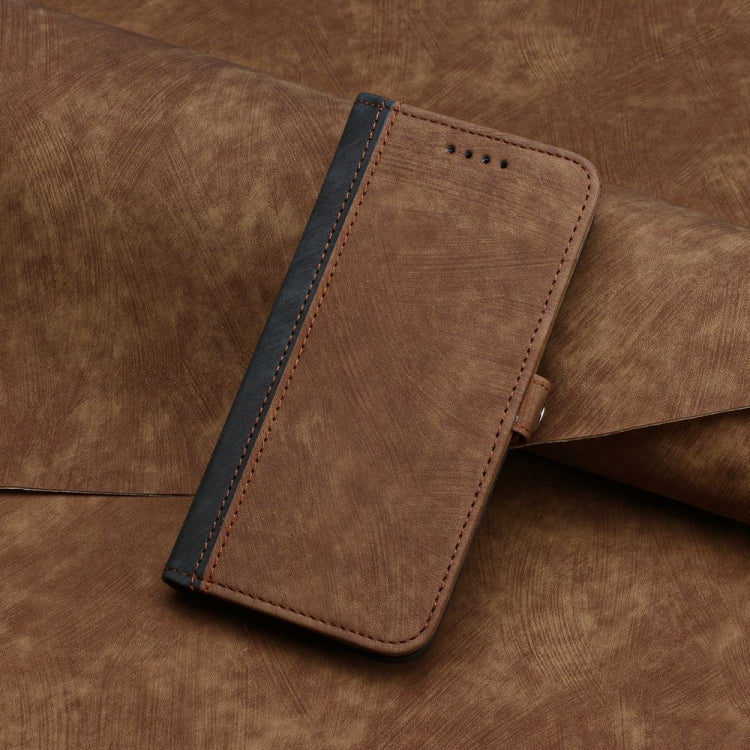 For Motorola Edge 5G 2024 Side Buckle Double Fold Hand Strap Leather Phone Case(Brown) - Motorola Cases by PMC Jewellery | Online Shopping South Africa | PMC Jewellery | Buy Now Pay Later Mobicred