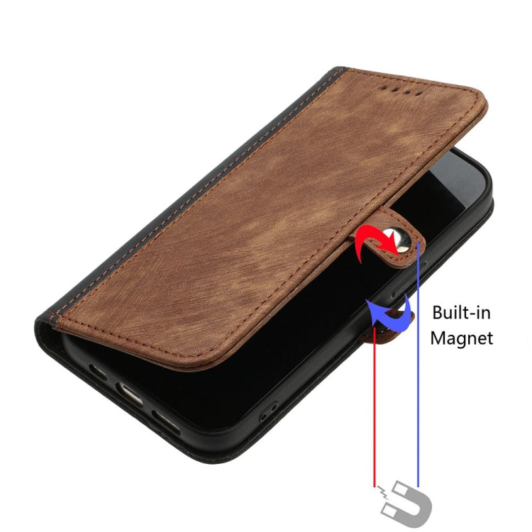 For Motorola Edge 5G 2024 Side Buckle Double Fold Hand Strap Leather Phone Case(Brown) - Motorola Cases by PMC Jewellery | Online Shopping South Africa | PMC Jewellery | Buy Now Pay Later Mobicred