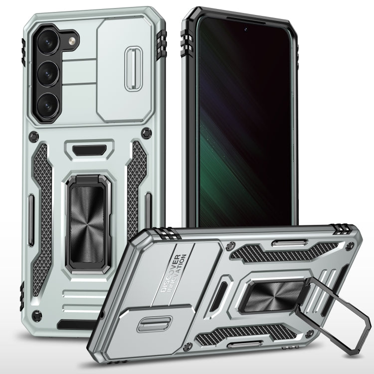For Samsung Galaxy S24 5G Armor PC + TPU Camera Shield Phone Case(Grey) - Galaxy S24 5G Cases by PMC TechLife | Online Shopping South Africa | PMC TechLife