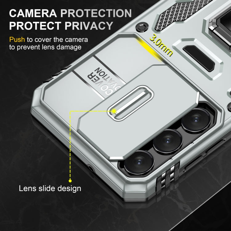 For Samsung Galaxy S24 5G Armor PC + TPU Camera Shield Phone Case(Grey) - Galaxy S24 5G Cases by PMC TechLife | Online Shopping South Africa | PMC TechLife