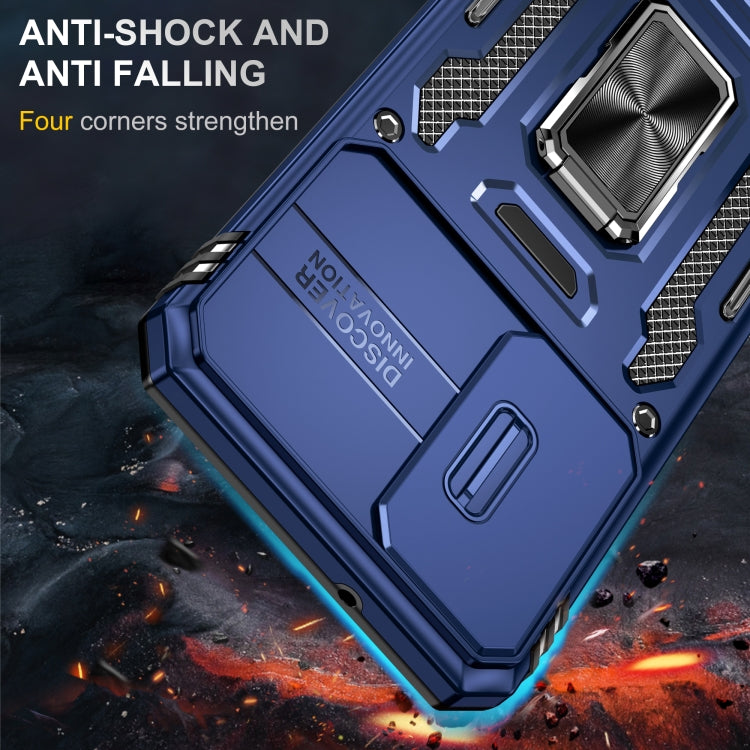 For Samsung Galaxy S24+ 5G Armor PC + TPU Camera Shield Phone Case(Navy Blue) - Galaxy S24+ 5G Cases by PMC TechLife | Online Shopping South Africa | PMC TechLife