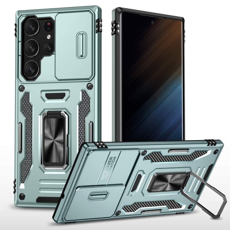 For Samsung Galaxy S24 Ultra 5G Armor PC + TPU Camera Shield Phone Case(Alpine Green) - Galaxy S24 Ultra 5G Cases by PMC TechLife | Online Shopping South Africa | PMC TechLife