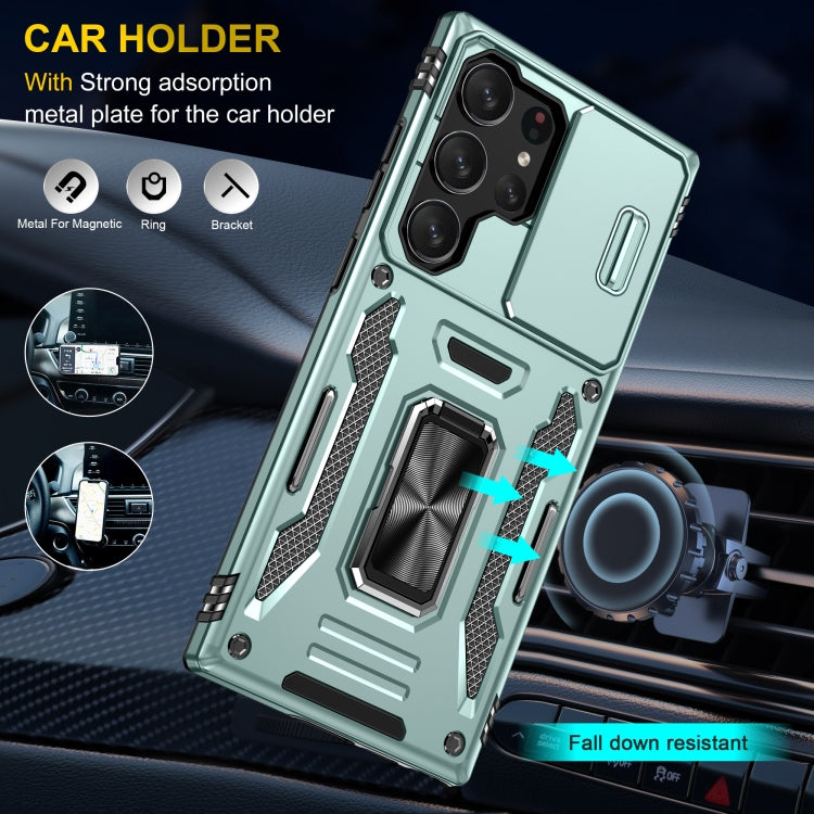 For Samsung Galaxy S24 Ultra 5G Armor PC + TPU Camera Shield Phone Case(Alpine Green) - Galaxy S24 Ultra 5G Cases by PMC TechLife | Online Shopping South Africa | PMC TechLife