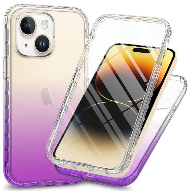 For iPhone 15 Plus Full Body Shockproof Clear Gradient Phone Case(Purple) - free shipping - PMC TechLife - Order now!