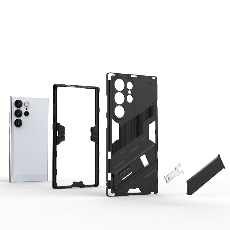 For Samsung Galaxy S24 Ultra 5G Punk Armor 2 in 1 PC + TPU Shockproof Phone Case with Invisible Holder(Orange) - Galaxy S24 Ultra 5G Cases by PMC TechLife | Online Shopping South Africa | PMC TechLife