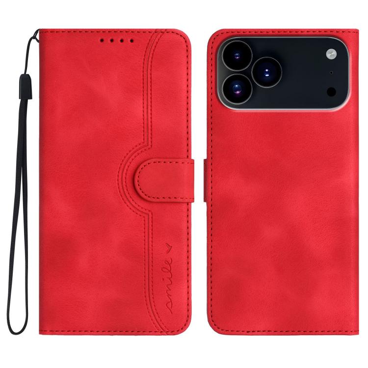 For iPhone 17 Pro Max Heart Pattern Skin Feel Leather Phone Case(Red) - free shipping - PMc TechLife - Order now!