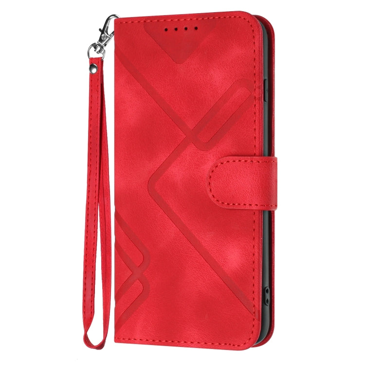 For Huawei Pura 70 Pro/70 Pro+ Line Pattern Skin Feel Leather Phone Case(Red) - Huawei Cases by PMC Jewellery | Online Shopping South Africa | PMC Jewellery | Buy Now Pay Later Mobicred