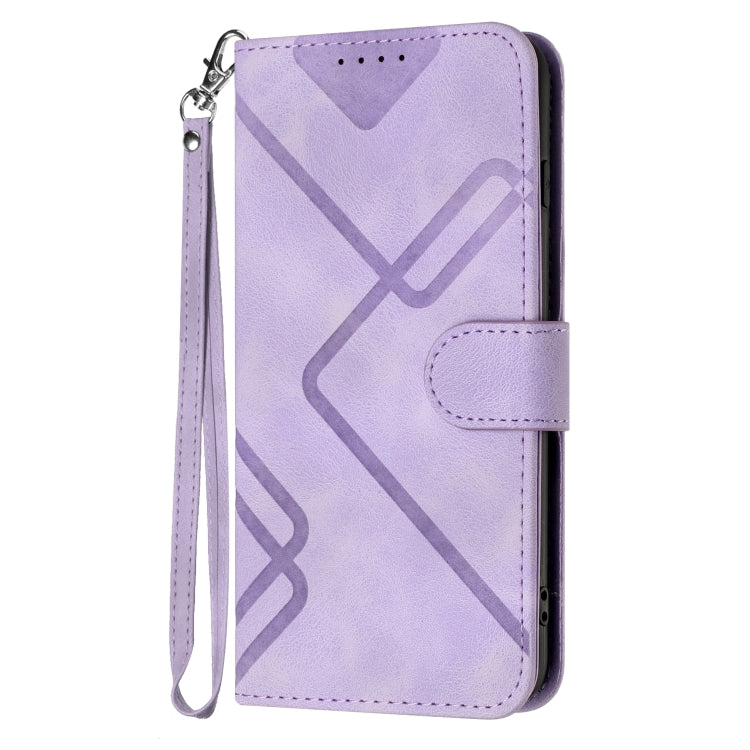 For Huawei Pura 70 Pro/70 Pro+ Line Pattern Skin Feel Leather Phone Case(Light Purple) - Huawei Cases by PMC Jewellery | Online Shopping South Africa | PMC Jewellery | Buy Now Pay Later Mobicred