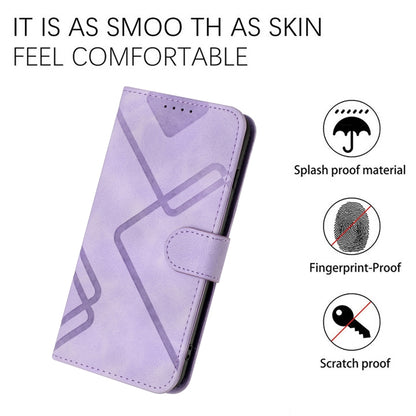 For Huawei Pura 70 Pro/70 Pro+ Line Pattern Skin Feel Leather Phone Case(Light Purple) - Huawei Cases by PMC Jewellery | Online Shopping South Africa | PMC Jewellery | Buy Now Pay Later Mobicred