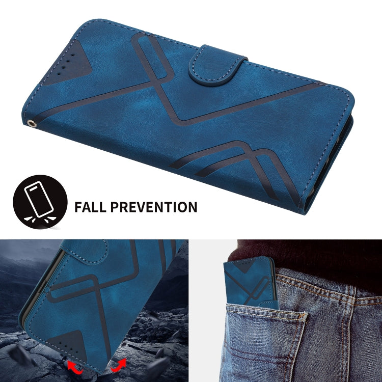 For Huawei Pura 70 Pro/70 Pro+ Line Pattern Skin Feel Leather Phone Case(Royal Blue) - Huawei Cases by PMC Jewellery | Online Shopping South Africa | PMC Jewellery | Buy Now Pay Later Mobicred