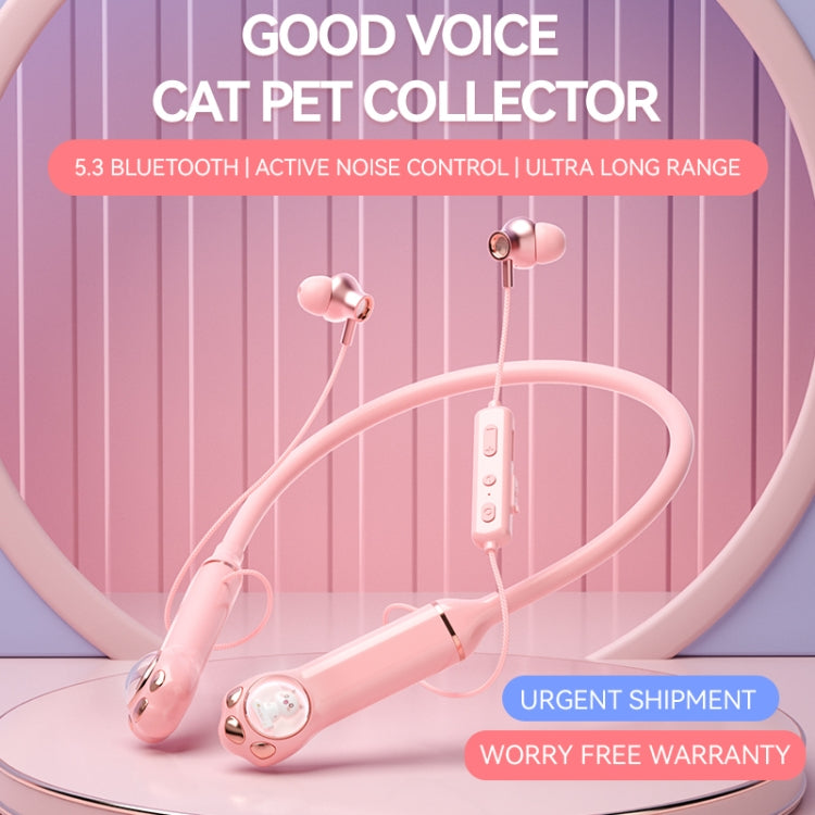 K1692 Meow Planet Neck-mounted Noise Reduction Sports Bluetooth Earphones(Purple) - Neck-mounted Earphone by PMC Jewellery | Online Shopping South Africa | PMC Jewellery | Buy Now Pay Later Mobicred