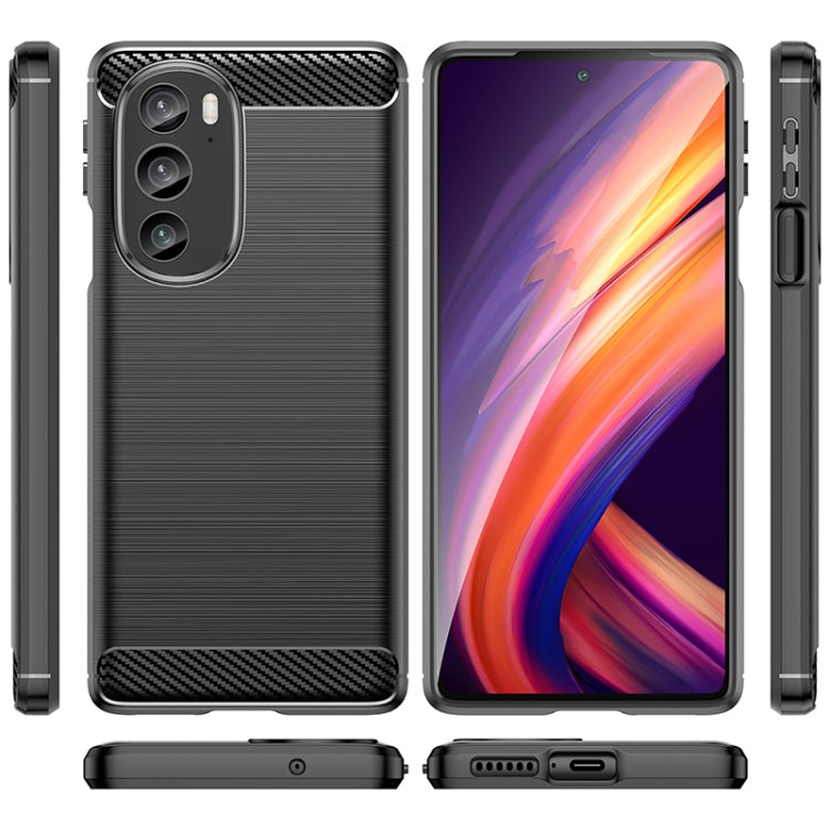 For Motorola Edge+ 2022 Brushed Texture Carbon Fiber TPU Phone Case(Black) - Motorola Cases by PMC TechLife | Online Shopping South Africa | PMC TechLife | Buy Now Pay Later Mobicred