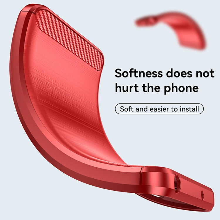 For Motorola Edge+ 2022 Brushed Texture Carbon Fiber TPU Phone Case(Red) - Motorola Cases by PMC TechLife | Online Shopping South Africa | PMC TechLife | Buy Now Pay Later Mobicred