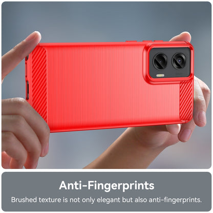 For Motorola Moto G Stylus 5G 2024 Brushed Texture Carbon Fiber TPU Phone Case(Red) - Motorola Cases by PMC Jewellery | Online Shopping South Africa | PMC Jewellery | Buy Now Pay Later Mobicred