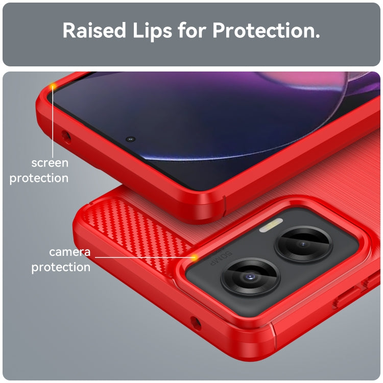 For Motorola Moto G Stylus 5G 2024 Brushed Texture Carbon Fiber TPU Phone Case(Red) - Motorola Cases by PMC Jewellery | Online Shopping South Africa | PMC Jewellery | Buy Now Pay Later Mobicred