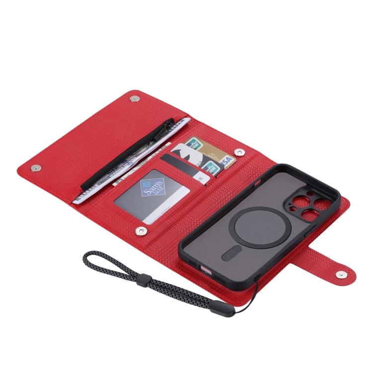 For iPhone 13 ViLi GHB Series MagSafe Magnetic Zipper Leather Phone Case(Red) - free shipping - PMC Jewellery - Order now!