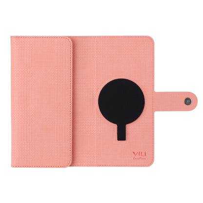 For iPhone 15 Plus ViLi GHB Series MagSafe Magnetic Zipper Leather Phone Case(Pink) - iPhone 15 Plus Cases by ViLi | Online Shopping South Africa | PMC Jewellery | Buy Now Pay Later Mobicred