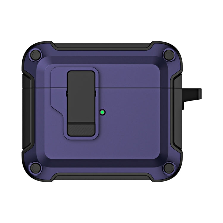 For AirPods 3 TPU + PC Wireless Bluetooth Earphone Protective Case with Switch Lock & Hook(Blue) - For AirPods 3 by PMC Jewellery | Online Shopping South Africa | PMC Jewellery | Buy Now Pay Later Mobicred