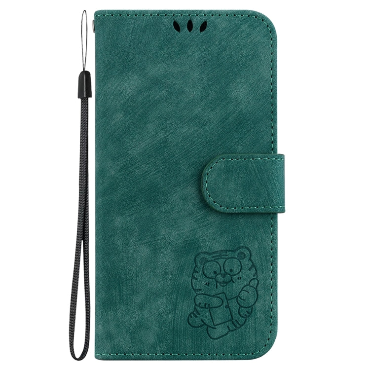 For Motorola Edge 2024 Little Tiger Embossed Leather Phone Case(Green) - Motorola Cases by PMC Jewellery | Online Shopping South Africa | PMC Jewellery | Buy Now Pay Later Mobicred