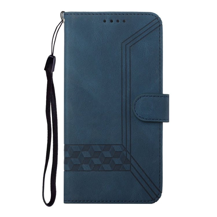 For iPhone 16 Plus Cubic Skin Feel Flip Leather Phone Case(Blue) - iPhone 16 Plus Cases by PMC Jewellery | Online Shopping South Africa | PMC Jewellery | Buy Now Pay Later Mobicred