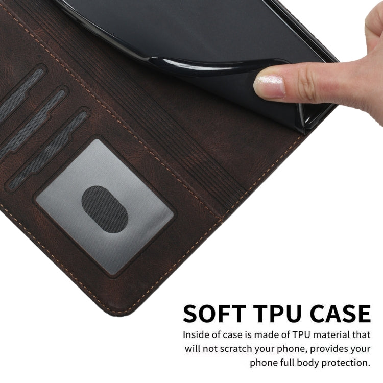 For iPhone 16 Cubic Skin Feel Flip Leather Phone Case(Brown) - iPhone 16 Cases by PMC TechLife | Online Shopping South Africa | PMC TechLife | Buy Now Pay Later Mobicred