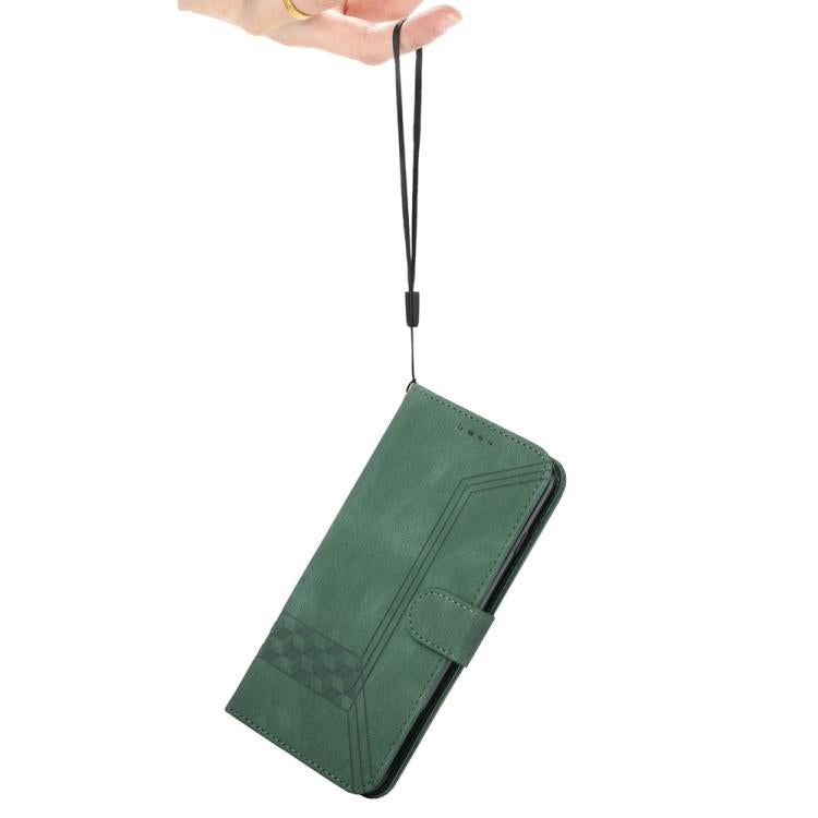 For iPhone 17 Air Cubic Skin Feel Flip Leather Phone Case(Green) - free shipping - PMc TechLife - Order now!