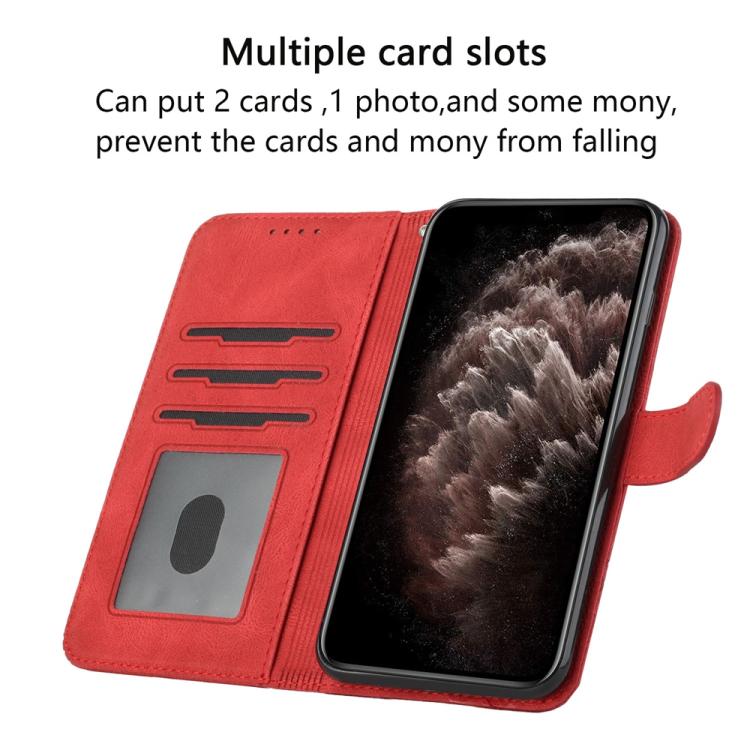 For iPhone 17 Cubic Skin Feel Flip Leather Phone Case(Red) - free shipping - PMc TechLife - Order now!