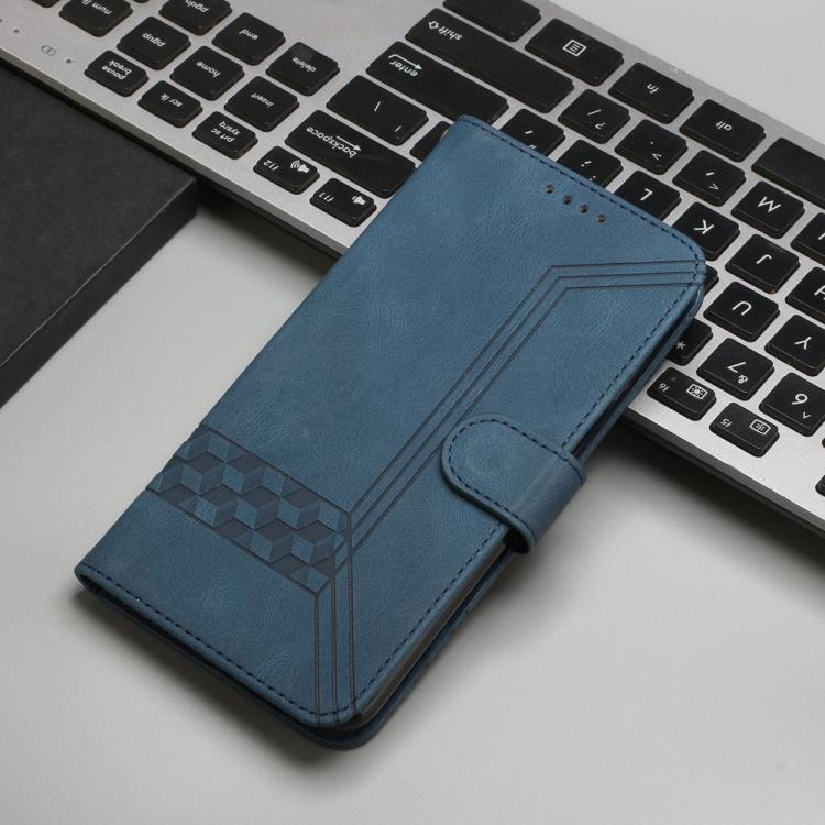 For iPhone 17 Pro Max Cubic Skin Feel Flip Leather Phone Case(Blue) - free shipping - PMc TechLife - Order now!
