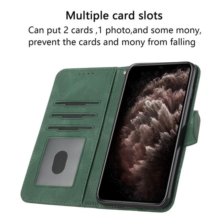 For iPhone 17 Pro Cubic Skin Feel Flip Leather Phone Case(Green) - free shipping - PMc TechLife - Order now!