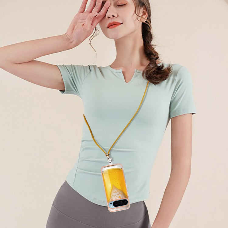 For Google Pixel 9 / 9 Pro Electroplating Dual-side IMD Phone Case with Lanyard(Draft Beer) - Google Cases by PMC TechLife | Online Shopping South Africa | PMC TechLife | Buy Now Pay Later Mobicred
