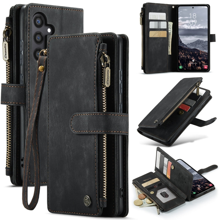 For Samsung Galaxy S24+ 5G CaseMe C30 Card Slots Zipper Wallet Leather Phone Case(Black) - Galaxy S24+ 5G Cases by CaseMe | Online Shopping South Africa | PMC Jewellery | Buy Now Pay Later Mobicred