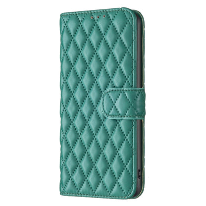 For Motorola Moto G14 4G Diamond Lattice Wallet Flip Leather Phone Case(Green) - Motorola Cases by PMC Jewellery | Online Shopping South Africa | PMC Jewellery | Buy Now Pay Later Mobicred