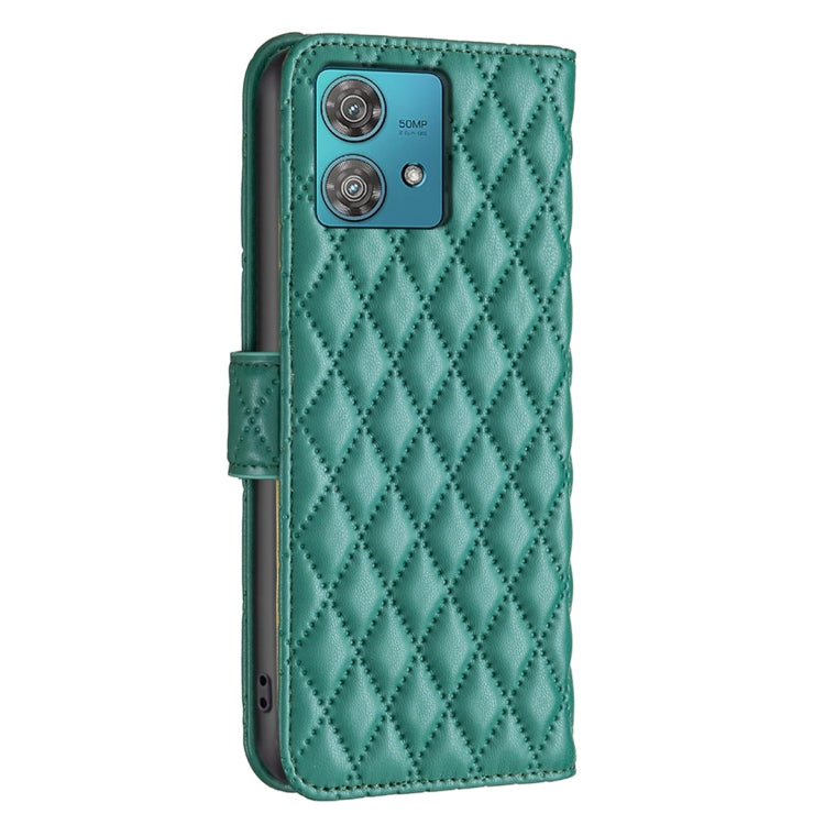 For Motorola Edge 40 Neo Diamond Lattice Wallet Flip Leather Phone Case(Green) - Motorola Cases by PMC Jewellery | Online Shopping South Africa | PMC Jewellery | Buy Now Pay Later Mobicred