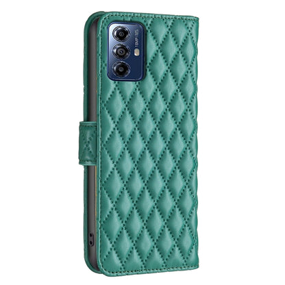 For Motorola Moto G Play 2024 Diamond Lattice Wallet Flip Leather Phone Case(Green) - Motorola Cases by PMC Jewellery | Online Shopping South Africa | PMC Jewellery | Buy Now Pay Later Mobicred