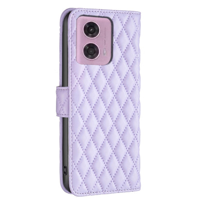 For Motorola Moto G24 Diamond Lattice Wallet Flip Leather Phone Case(Purple) - Motorola Cases by PMC Jewellery | Online Shopping South Africa | PMC Jewellery | Buy Now Pay Later Mobicred